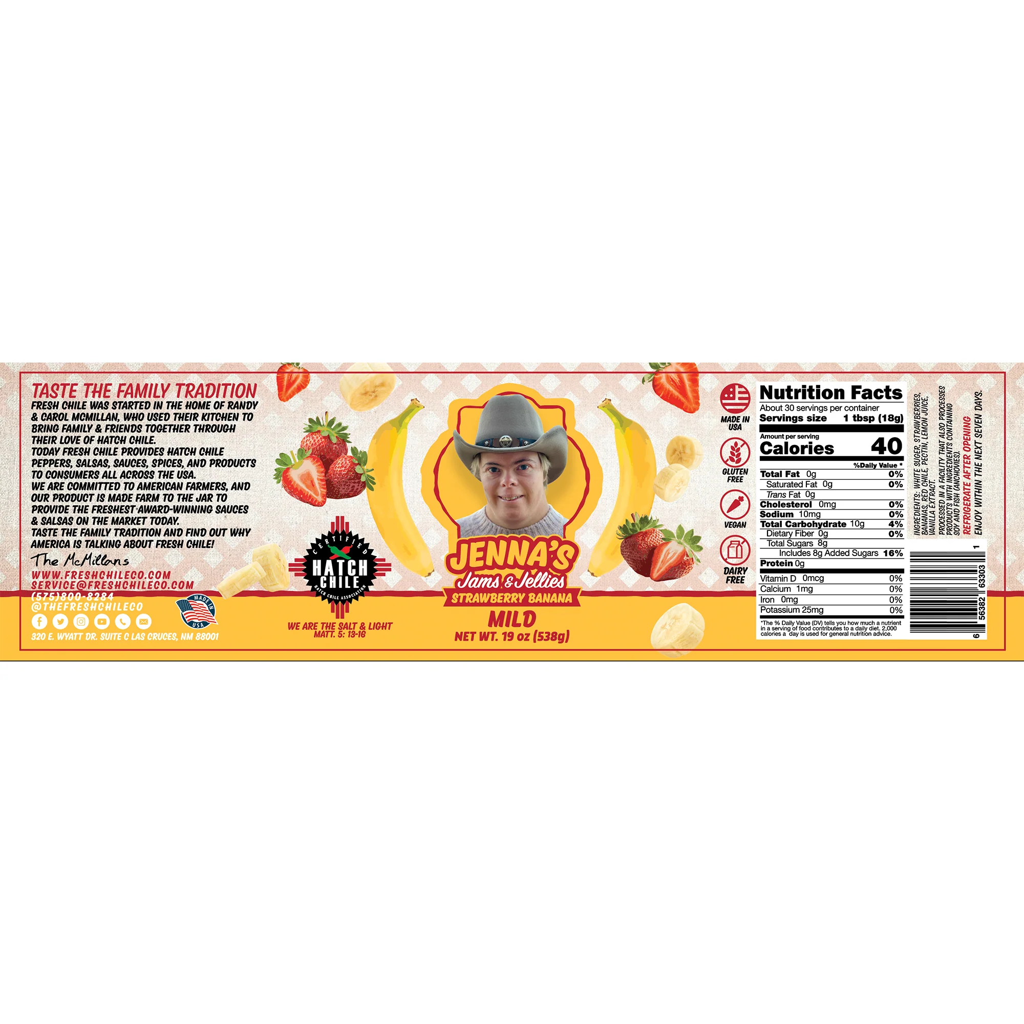 Jenna’s Jams & Jellies | Hatch Chile Strawberry Banana Jam - Image 4